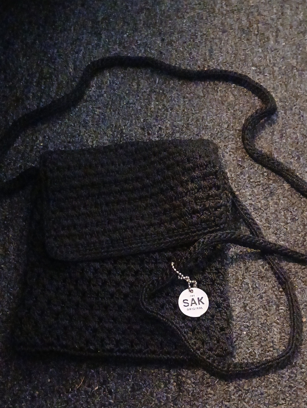 The Sak Black Crochet Crossbody Purse